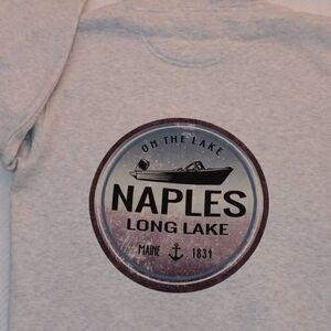Blue 84 Naples Long Lake Hoodie  Size Medium  PTP 22" Length 27" Color Grey  55%
